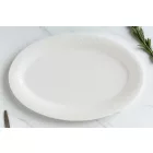 Enyhe krém színű Albus Portedo porcelán sültestál 28×18×2 cm – elegáns és időtálló tálalás