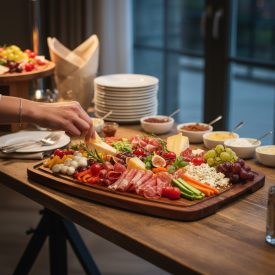 akác tálaló deszka svédasztalos kínálásban