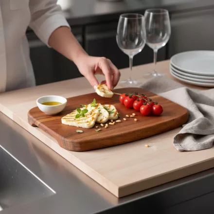 Acacia szögletes fa tálalódeszka 22,5x16x1,5 cm – elegáns és természetes