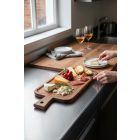 Acacia szögletes nyeles fa tálalódeszka 50,7x18x1,5 cm