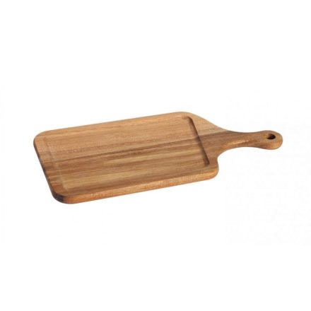 Acacia szögletes hajlított nyeles fa tálalódeszka 40x20x1.5 cm