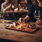 Fa tálalótálca tapas és előételek szervírozásához borozókban