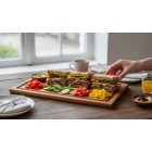 Acaci szögletes fa tálalódeszka 40x20x1.5 cm