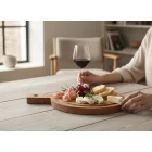 Acacia kerek nyeles fa tálalódeszka 14x19x1,5 cm