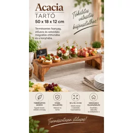 Acacia fa tartó 50x18x12 cm – elegáns desszertek és pohárkrémek tálalásához