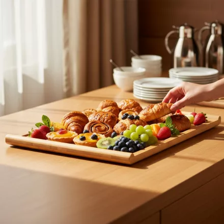 Bambusz tálalótálca GN 1/1 méretben, 53×32,5×2,5 cm