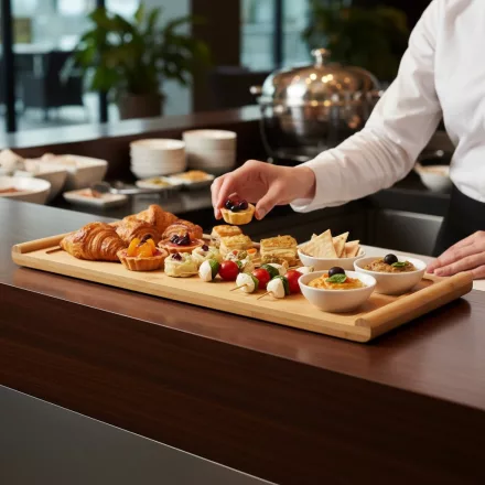 Bambusz tálalótálca GN 2/4 méretben, 53x16.2x2.5cm