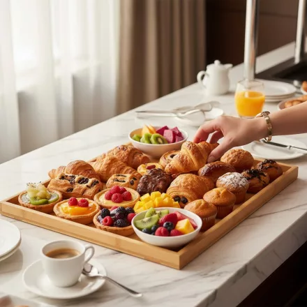 GN 1/1 bambusz tálalótálca, 53×32,5x2,5 cm, svédasztalos kínáláshoz (GOBI)