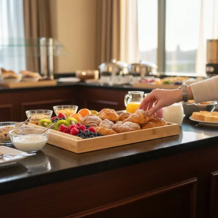 GN 1/2 bambusz tálalótálca, 532.5x26.5x2.5cm, svédasztalos kínáláshoz (GOBI)