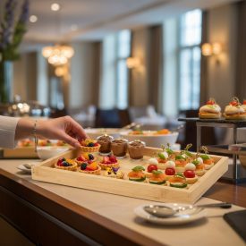   GN 1/3 bambusz tálalótálca, 32.5x17.5x2.5cm, svédasztalos kínáláshoz (GOBI)