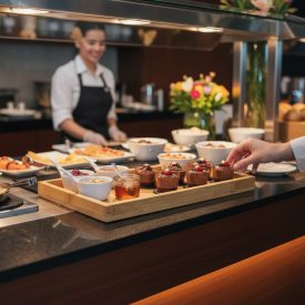   GN 1/4 bambusz tálalótálca, 26.5x16.2x2.5cm, svédasztalos kínáláshoz (GOBI)