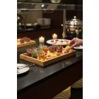 GN 1/4 bambusz tálalótálca, 26.5x16.2x2.5cm, svédasztalos kínáláshoz (GOBI)