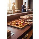 GN 1/1 bambusz tálalótálca, 53x32.5x1.5cm, svédasztalos kínáláshoz