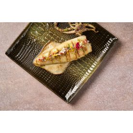   Cocodrilo spanyol porcelán prezentációs tányér – 30x30 cm, krokodil mintázattal