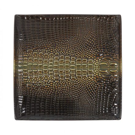 Cocodrilo spanyol porcelán lapos tányér – 25x25 cm, krokodil mintázattal