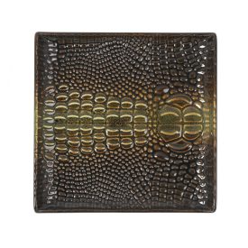   Cocodrilo spanyol porcelán kenyértányér – 15x15 cm, krokodil mintázattal