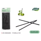 Fekete szívószál 30 db/csomag 19.5cmx6 mm