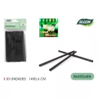 Fekete szívószál 30 db/csomag 14 cmx6 mm