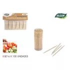 Algon Lebomló Fa Fogvájó Készlet Zárható Adagoló Tartóval, 6x100 db, 600 db