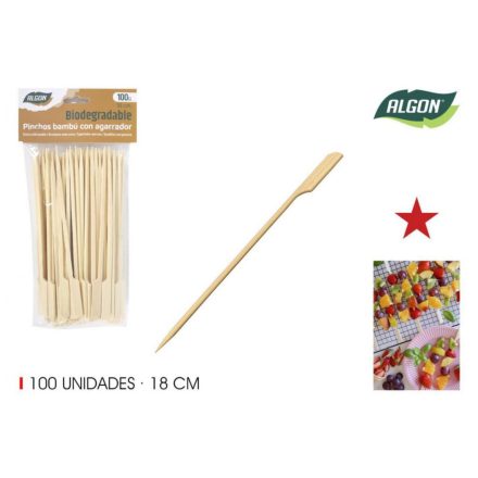 Bambusz szendvicstű 18 cm-es 100 db/csomag