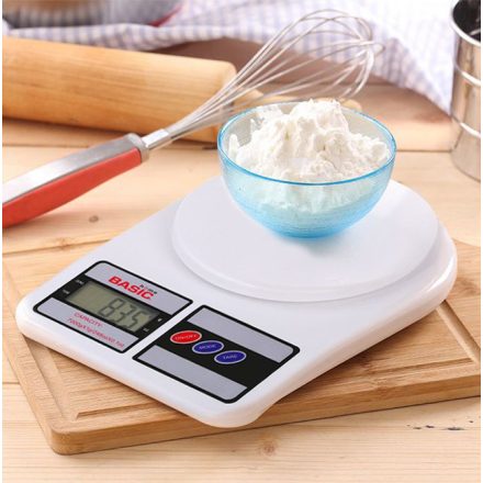 Digitális fém konyhamérleg, 10 kg méréshatár