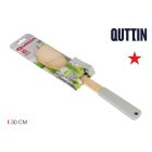 30 cm-es bambusz keverőkanál bambusz nyéllel és világosszürke műanyag markolattal