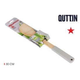   30 cm-es bambusz keverőkanál bambusz nyéllel és világosszürke műanyag markolattal