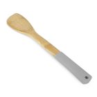 30 cm-es bambusz keverőkanál bambusz nyéllel és világosszürke műanyag markolattal