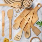 Bambusz keverőkanál-salátáskanál 30 cm