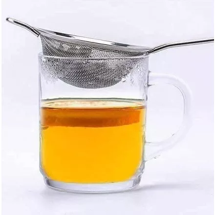 Teaszűrő 10 cm – rozsdamentes acél, finom szövésű, fogantyús, professzionális minőség