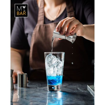 Rozsdamentes fordítós koktélmérce 15 és 30 ml-es adagolással, nem hitelesített