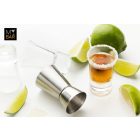 Rozsdamentes fordítós koktélmérce 15 és 30 ml-es adagolással, nem hitelesített