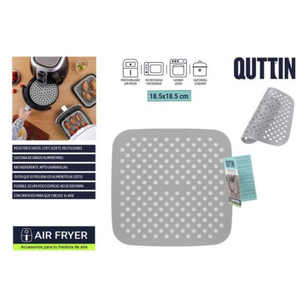 Szilikon Air Fryer betét 18,5x18,5 cm – újrahasználható, tapadásmentes, 220 °C-ig hőálló