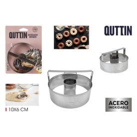 Fánkszaggató 10 cm-es átmérővel és 6 cm magas peremmel – rozsdamentes acél, professzionális cukrászati eszköz