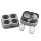 Szilikon jéggömb készítő – 4 db, 4,5 cm átmérőjű jéggömbhöz, BPA-mentes, mosogatógépben mosható