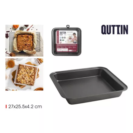 Quttin szénacéQuttin Xynflon tapadásmentes sütőtepsi 27×25,5 cml sütőtepsi 27x25,5x4,2 cm – 0,5 mm vastag klasszikus sütőforma