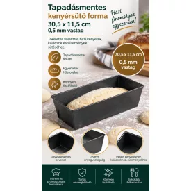 Quttin Xynflon tapadásmentes kenyérsütő forma, 30,5×11,5 cm, 0,5 mm vastag – GasztroZoli ajánlásával