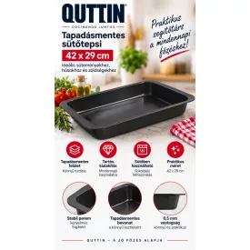 Quttin Xynflon tapadásmentes sütőtepsi, 42×29 cm, 0,5 mm vastag – GasztroZoli ajánlásával