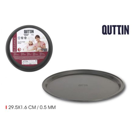 Quttin szénacél pizzasütő forma 29,5 cm átmérővel és 1,6 cm peremmel – 0,5 mm vastag