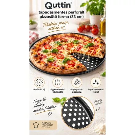 Quttin Xynflon tapadásmentes perforált pizzasütő forma (33 cm)