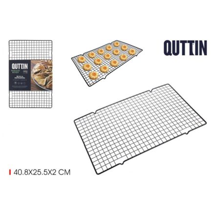 Quttin hűtőrács 40,8×25,5×2 cm – lábas kialakítás egyenletes hűléshez, süteményhez és kenyérhez