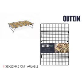 Quttin egymásra rakható hűtőrács 38×25×8,5 cm – lábas kivitel, körkörös levegőáramlással, helytakarékos hűtéshez