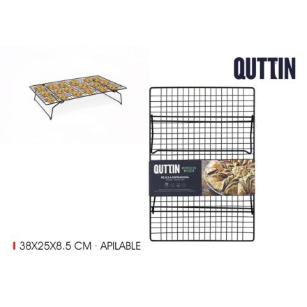 Quttin egymásra rakható hűtőrács 38×25×8,5 cm – lábas kivitel, körkörös levegőáramlással, helytakarékos hűtéshez