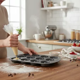 Quttin Xynflon tapadásmentes minifánk sütőforma – 12 fészkes, 4,5 cm, 27×18 cm