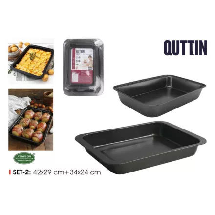 Quttin Xynflon tapadásmentes sütőtepsi 2 részes szett 34X24+42X29CM és 0,5 mm vastag