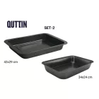 Quttin szénacQuttin Xynflon tapadásmentes sütőtepsi szett, 2 darabosél sütőtepsi szett – 2 db: 34x24 cm és 42x29 cm – 0,5 mm vastagsággal