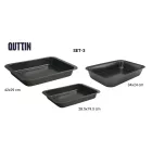 Quttin szénacél sütőtepsi 3 darabos szett 28.5X19.5+34X24+42X29 és 0,5 mm vastag