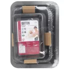 Quttin szénacél sütőtepsi 3 darabos szett 28.5X19.5+34X24+42X29 és 0,5 mm vastag