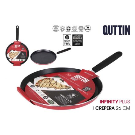 Quttin Infinity Plus 26 cm-es tapadásmentes palacsintasütő serpenyő – indukciós, vendégházaknak és apartmanoknak
