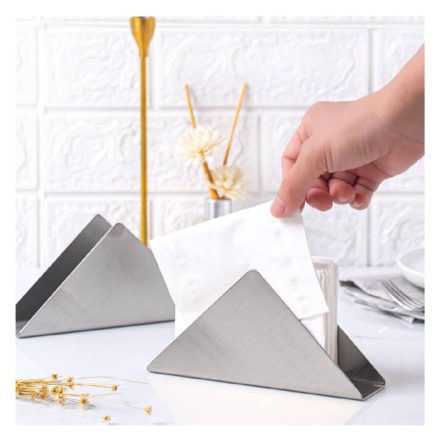 Háromszög alakú rozsdamentes szalvétatartó
